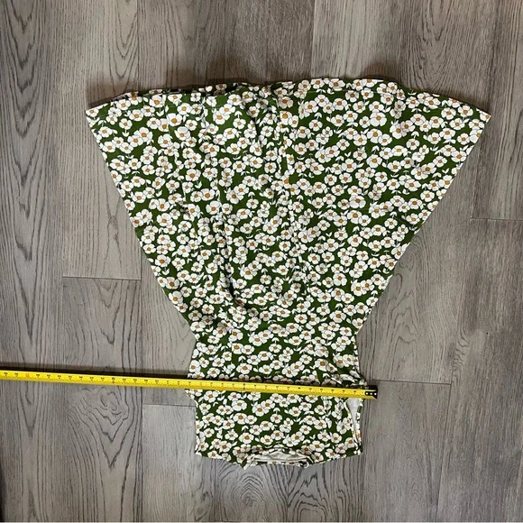 Effie's Heart Green Cream Floral A-line Midi Dress - Picture 5 of 6